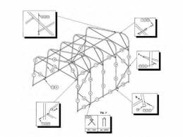 structure et pièces pour abri auto Monopente
