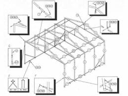 structure et pièce pour abri d'auto double Traditionnel
